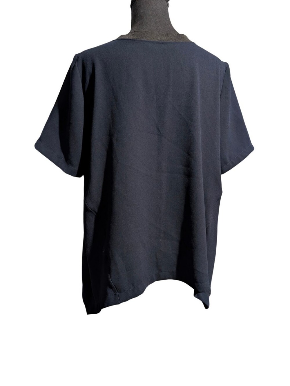 Zara Navy Blue Short Sleeve Crewneck Top - Size S - Picture 2 of 7